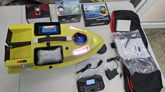 Лодки за захранка Лодка за захранка D19 с  GPS 100 точки, сонар + ПОДАРЪК сак за лодка, зарядно 12V , гумен калъф за дистанцонно,  резервни перки