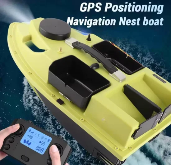 Лодки за захранка Лодка за захранка D19 с  GPS 100 точки, сонар + ПОДАРЪК сак за лодка, зарядно 12V , гумен калъф за дистанцонно,  резервни перки